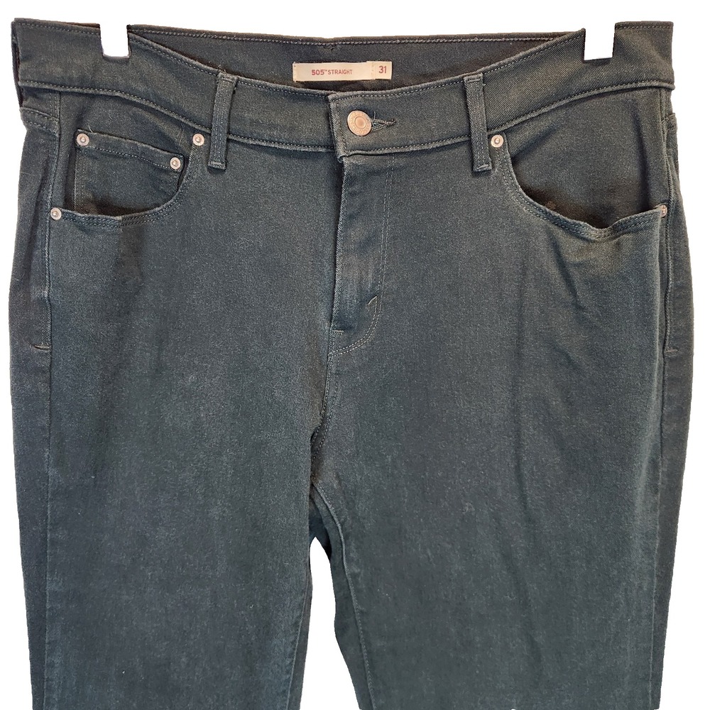 Levis 505 Regular Fit Straight Leg Jeans Men`s W31 L32 Green Denim 15505-0180 - Picture 4 of 11